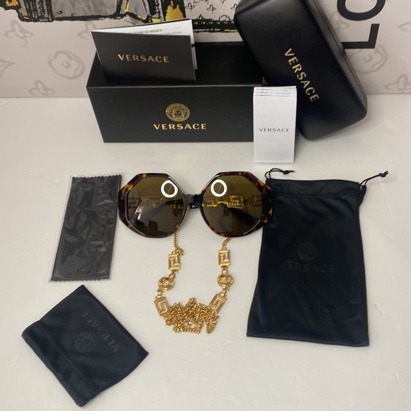 VERSACE Dark Brown Geometric Ladies Sunglasses VE4395 534673 59 - Picture 14 of 14